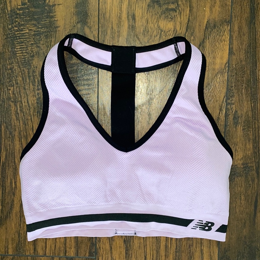 New Balance Pink and Black Sports Bra